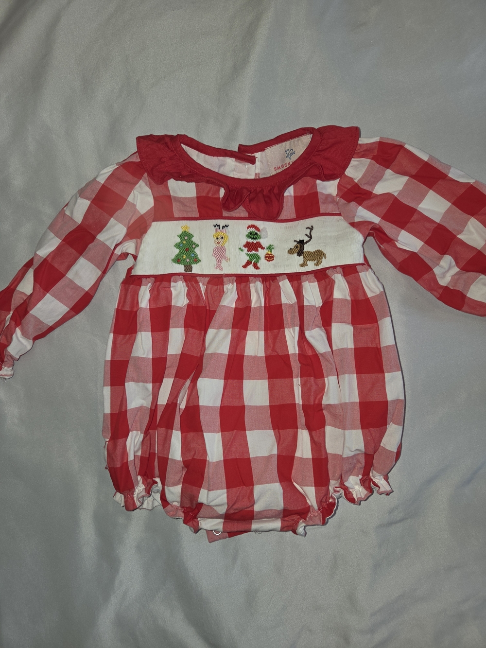 Smocked Grinch Christmas Romper